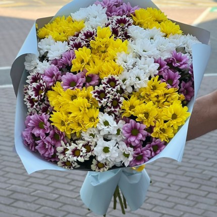 Букет из разноцветных хризантем - купить с доставкой в Верхние киги